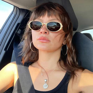 <span class=keywords><strong>Gafas</strong></span> de Sol Retro Ovaladas con Marco Metálico para <span class=keywords><strong>Mujer</strong></span>, Protección UV400, Estilo Urbano, Lentes Ópticas, Estilo Francés, <span class=keywords><strong>Gafas</strong></span> de Sol para Hombre - Product Image 1