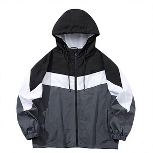 Men's Color Block Hooded Windproof Fleece Puffer Jacket Pullover Sporty Outerwear Winter Polyester/Cotton Long Sleeve Casual - Product Image 4