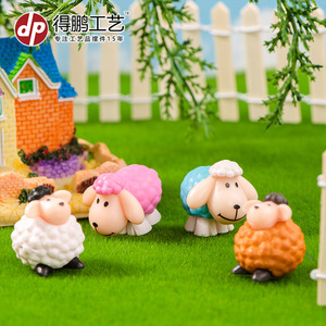 Figuras de ovejas lindas con orejas largas, decoraciones en miniatura para paisajes de musgo, animales de dibujos animados de PVC para set de juguetes DIY - Product Image 3