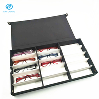Vitrine de présentation de lunettes personnalisée à 15 emplacements, valise de présentation de montures optiques, plateaux de présentation de lunettes