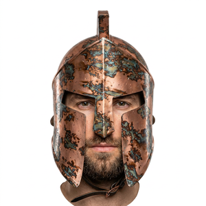 Calvin Handicraft CH Antique Rise Empire 300 Medieval Spartan Helmet Solid Steel Polished Stand Handmade Home Decor Diwali - Product Image 1