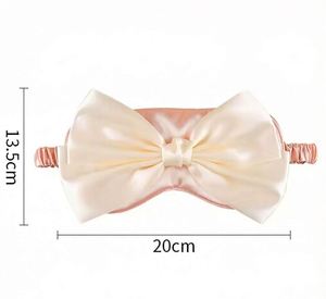 Custom Logo Simple Bowknot <b>Headband</b> Adjustable Breathable <b>Silk</b> Satin Eye Mask for Sleep Naps Blackout - Product Image 2