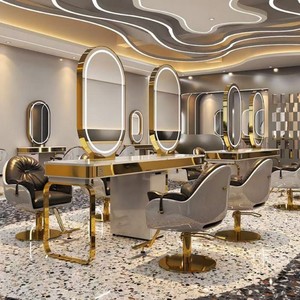 Nouvelle Arrivée : Ensemble de Mobilier de Salon avec Fauteuil de Coiffeur et Miroir LED Ovale pour <span class=keywords><strong>Coiffure</strong></span> et Maquillage - Product Image 5