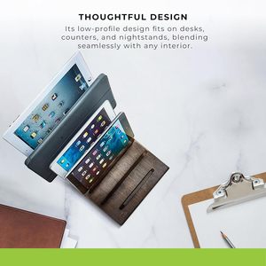 Supports pour tablettes et smartphones et emplacements pour la gestion des câbles Power Bank en bois Stations d'accueil pour bureau Organisateur - Product Image 5