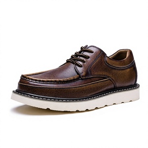 Chaussures de travail rétro extra-larges pour hommes, style américain, décontractées, en <span class=keywords><strong>cuir</strong></span>, à lacets, à bout épais, pour le printemps/automne - Product Image 3