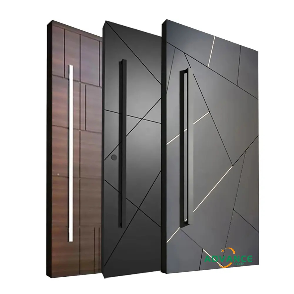 Modern High Quality Security Stainless steel House Main Entry Doors Villa Exterior Aluminum Alloy Pivot Door