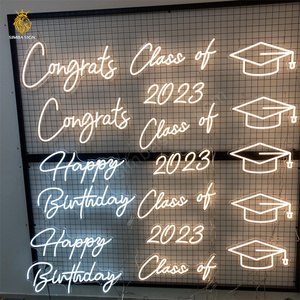 Enseigne néon Joyeux Anniversaire en acrylique <span class=keywords><strong>LED</strong></span> pour fêtes, hôpitaux, entreprises et voitures - Décoration d'anniversaire de taille personnalisable - Product Image 1