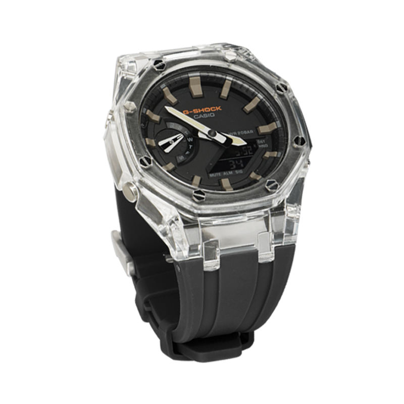 GA-2100 WBlack bande + étui transparent