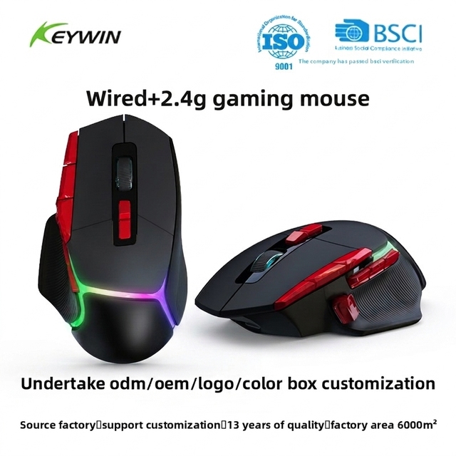 Factory Custom 12D Programmable USB Wired LED RGB Gaming Mouse OEM ODM 12D 8000 DPI USB Wired 2.4g Wireless Gaming Mouse
