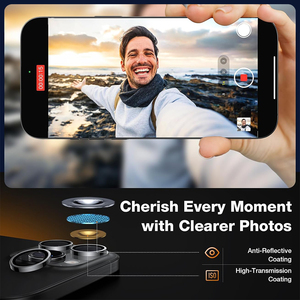 AR 9H เลนส์กล้องกันกระแทกขอบสีดำสำหรับ <span class=keywords><strong>iPhone</strong></span> <span class=keywords><strong>14</strong></span>/15/16/17 <span class=keywords><strong>PRO</strong></span> <span class=keywords><strong>MAX</strong></span> - Product Image 5