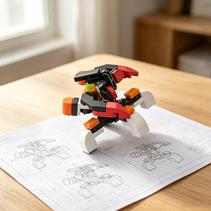 DIY Building Blocks Robot 4‑Legged Swift Soldier Mecha Building Block Transforming Bricks Toy for Kids Assembly <b>Model</b> <b>Kit</b> - Product Image 3
