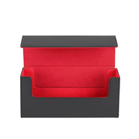 Boîte à fermeture magnétique double couche en cuir PU personnalisé, plateau amovible, blocage RFID, épaisseur 30 mm, porte-cartes multifonctionnel protecteur