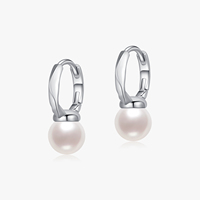Boucles d'oreilles créoles élégantes en argent sterling 925 avec perles de coquillage, tendance vacances, boucles d'oreilles originales à fermoir pour femme, bijoux