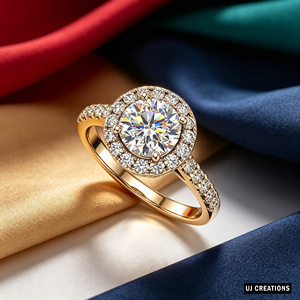 Bague de fiançailles en or massif 925/10K/14K/18K sur mesure avec diamant rond brillant de 1 carat de qualité VVS-VS cultivé en laboratoire - Product Image 2