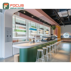 Durable Coffee Merchandise Display Rack Solid Wood Frame Tall Product Area Storefront Coffee Display Rack - Product Image 3