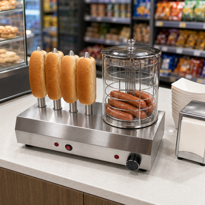 Commercial <b>Electric</b> Hot Dog <b>Steamer</b> with 4 Bun Warmer Spikes Warmer Holding Machine for Cafe Bistro Snack Counter - Product Image 2