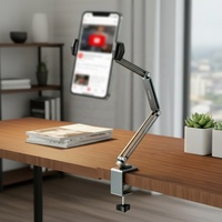Support de téléphone 2026 anti-tremblement en alliage d'aluminium, support de tablette à bras long, fixation magnétique, articulations réglables à 360 degrés pour lit