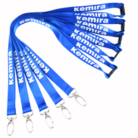 Lanière personnalisable en polyester avec logo imprimé en soie, sécurisée pour boucle, sangle de cou, accessoires de fixation, la plus populaire, personnalisable en nylon