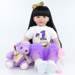 Cadeau pour fille, bébé <span class=keywords><strong>reborn</strong></span> en vinyle de 60 cm, princesse réaliste, adorable bébé en silicone, bonecas, bébé <span class=keywords><strong>reborn</strong></span>, menina - Product Image 2