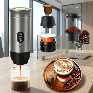 Machine à expresso portable 3 en 1 avec batterie, affichage LED de la température, auto-chauffante, mini cafetière électrique pour les voyages - Product Image 1