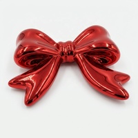 Ornement de Noël en plastique en forme de nœud de 40 cm |   Décoration suspendue en forme de nœud avec finition miroir rouge pour arbre et décorations de fêtes, fabriquée au Guangdong