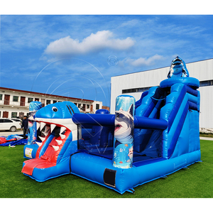 Castello Gonfiabile Personalizzato Certificato CE a Tema Squalo Oceanico con Scivolo, Garanzia di 3 Anni, <span class=keywords><strong>Intrattenimento</strong></span> per Bambini all'Aperto - Product Image 3