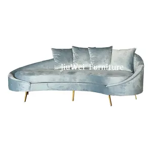 Stainless Steel Elegant Modern Design Lounge Wedding Armchair Sofa Set Home Furniture Living Room Sofas