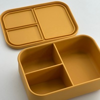 Boîte à lunch bento en silicone scellée à trois compartiments de grande capacité 700 ml, qualité alimentaire sans BPA