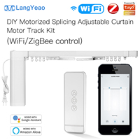 Kit de rail de rideau intelligent WiFi/ZigBee DIY LangYeao Tuya, contrôle par application/voix/tactile, compatible avec Alexa/Google Home