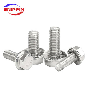 A2-70 304 스테인레스 스틸 육각 와셔 헤드 볼트 육각 톱니 형 플랜지 캡 나사 1/4-20 5/16-18 3/8-16 인치 나사 일반 마감 - Product Image 4