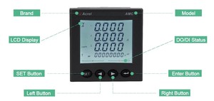 Medidor Inteligente de Monitoreo de Energía Trifásico de 4 Hilos <span class=keywords><strong>Acrel</strong></span> AMC72-E4/KC con RS485 Modbus y Doble DI/DO - Product Image 5