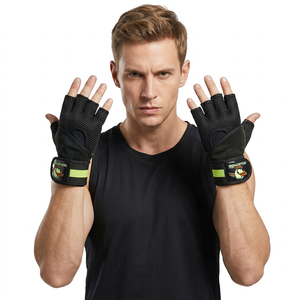 Saar Industries Leather Non-Slip Breathable Half-Finger Lightweight Durable Unisex Weight <b>Lifting</b> Gym Gloves for Sports Use - Product Image 1