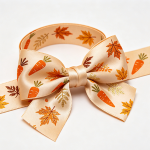 Lazo de satén 100% poliéster con diseño de otoño para manualidades, decoración y envoltura de regalos - Product Image 4