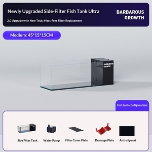 Nieuwe Stream Side Filter Visbak Woonkamer Kleine Desktop Zuurstofproductie Ultrawit Glas Ultrahelder Landschap - Product Image 2