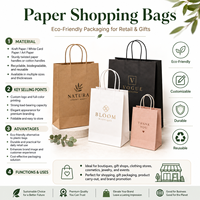 Sac en papier kraft recyclé de luxe avec logo embossé personnalisé et poignée en ruban pour l'emballage de la marque