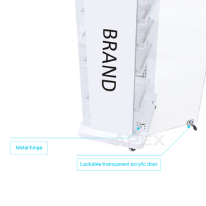 Custom Make up Display <b>Shelf</b> <b>Stand</b> 5 Layer Display Metal Locked Cosmetics Display Cabinet with Pusher and Door for Store - Product Image 4