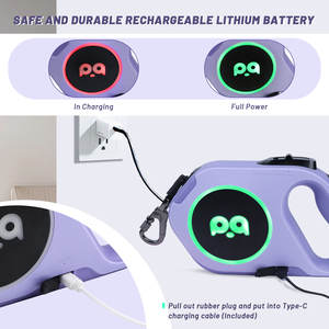 QQPETS Einziehbare Hundeleine mit Hellem LED-Licht, Leuchtendes Design, Individuelles Logo, Verstellbar, Automatisch, Langlebig, Haustier-Hundeleine - Product Image 5