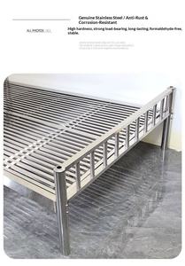 Sommier de <span class=keywords><strong>lit</strong></span> en métal avec roulettes universelles, grand espace de rangement, design simple, <span class=keywords><strong>grande</strong></span> base en métal - Product Image 5