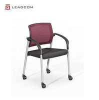 Chaises de formation ergonomiques en maille empilables LEADCOM LS-547A, chaises de bureau en métal pour salle de classe et salle de conférence