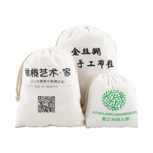Green Twill Cotton <b>Drawstring</b> <b>Bag</b> Custom Logo Embroidery Eco-Friendly Portable Shopping <b>Bag</b> Retail Display Cotton <b>Bag</b> - Product Image 2