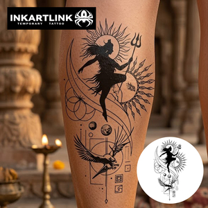 INKARTLINK - Tatuaje Temporal Personalizado de Lord Shiva Trishul, Arte Corporal, Resistente al Agua, Larga Duración (1-2 Semanas), Tinta Jagua - Product Image 3