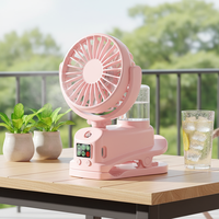 Neu eingetroffener Wassernebel-Tischventilator für Übersee-Callcenter, wiederaufladbar, vier Geschwindigkeiten, hohe Leistung für Haushalt & Auto, batteriebetrieben