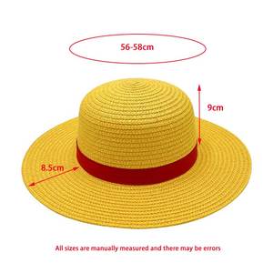 Chapeaux <span class=keywords><strong>de</strong></span> <span class=keywords><strong>paille</strong></span> <span class=keywords><strong>Luffy</strong></span> d'été personnalisés pour hommes femmes enfants casquette <span class=keywords><strong>de</strong></span> pêche décontractée à large bord et à dessus plat <span class=keywords><strong>de</strong></span> style Panama pour la plage - Product Image 5