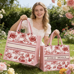 Fashion Reusable Wholesale Accompaniment <strong>Bags</strong> Vintage Floral Concealed <strong>Buckle</strong> Gift Custom Canvas Tote <strong>Bags</strong> - Product Image 2