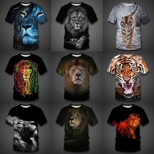 Camiseta Informal con Estampado 3D de León para Hombre, Diseño Personalizado con Gráfico Animal, 100% Poliéster, Secado Rápido y Transpirable - Product Image 3