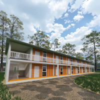 Grand appartement dortoir Panneau sandwich personnalisé Conteneur en acier Bâtiment préfabriqué Maisons en paquet plat Chambres d'hôtel