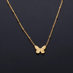Collar de Cadena con Cuentas de Acero Inoxidable con Forma de Mariposa para Mujer, Color Dorado, Colgante con Dijes, Gargantilla Metálica, Regalo - Product Image 5