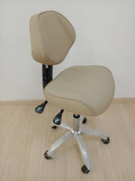 Tabouret médical réglable en hauteur, chaise de bureau dentaire rotative en cuir PU avec dossier et roulettes