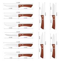 Six couteaux d'office, couteaux de cuisine et couteaux à steak de conception exquise sont utilisés pour couper les aliments