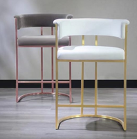 Chaise de bar haute en métal moderne personnalisée tabouret de comptoir de luxe coloré